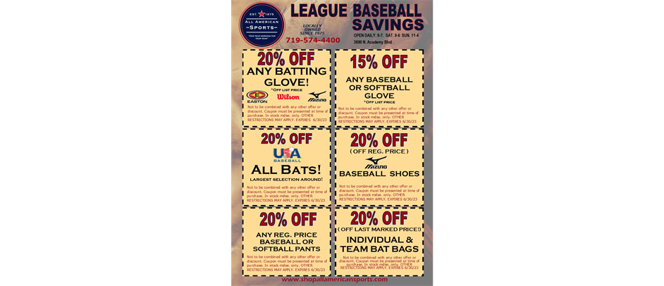 Baseball Savings at All American!