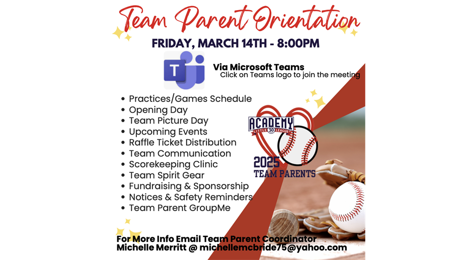 Designated Team Parent Orientation Meeting
