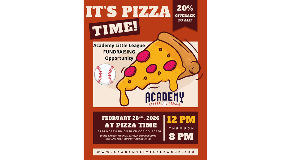 Pizza Time Fundraiser Saturday Feb 28 12pm-8pm